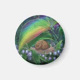 Farbige Hyazinthe-Blätter und Schnecke Magnet