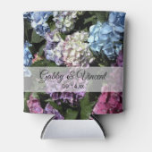 Farbige Hydrangea-Blume Gastgeschenk Hochzeit Dosenkühler (Vorderseite)