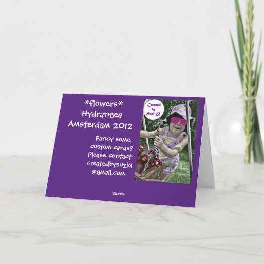Farbige Hydrangea-Blume Karte (Rückseite)
