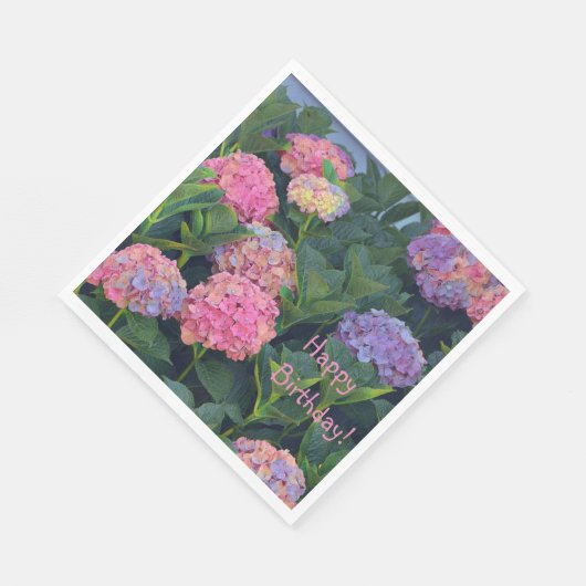 Farbige Hydrangeas Serviette (Ecke)