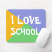 Farbige I Liebe School Boy Blue Custom Text Mousepad (Mit Mouse)