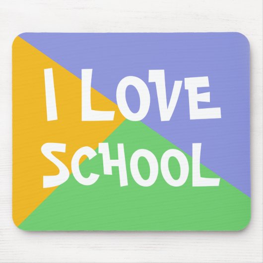 Farbige I Liebe School Boy Blue Custom Text Mousepad (Vorne)