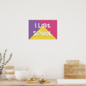 Farbige I-Liebe-Schule Mädchen mit benutzerdefinie Poster (Küche)