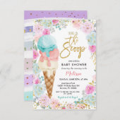 Farbige Ice Creme Pastel Blume Babydusche Einladung (Vorne/Hinten)