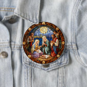 Farbige Illustration der Weihnachtsgeschichte, Button (Beispiel)