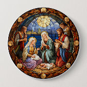 Farbige Illustration der Weihnachtsgeschichte, Button (Vorderseite)