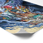 Farbige Illustration des chinesischen Drachens, my Poster (Ecke)