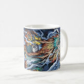 Farbige Illustration des mythischen Drachens aus C Kaffeetasse (VorderseiteRechts)