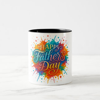 Farbige Illustration des Vaters Zweifarbige Tasse