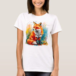 Farbige Illustration eines Fuchses T-Shirt