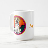 Farbige Illustration eines lächelnden Hundes Kaffeetasse (Vorderseite Links)