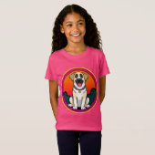 Farbige Illustration eines lächelnden Hundes T-Shirt (Vorne ganz)