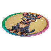 Farbige Illustration glücklicher Hunde Schneidebrett (Ecke)