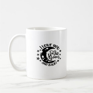Farbige Illustration I Love You To The Moon And B Kaffeetasse