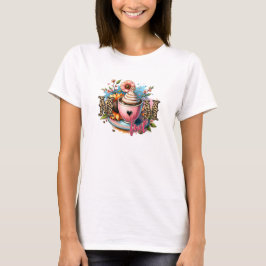 Farbige Illustration Mama Kraftstoff ist Kaffee Le T-Shirt