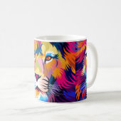 farbige Illustrationen, ein Löwe, einfaches Design Kaffeetasse (VorderseiteRechts)