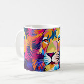 farbige Illustrationen, ein Löwe, einfaches Design Kaffeetasse (Vorderseite Links)