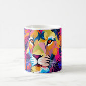farbige Illustrationen, ein Löwe, einfaches Design Kaffeetasse (Mittel)