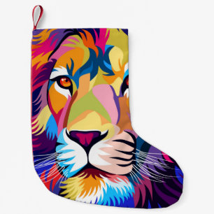 farbige Illustrationen, ein Löwe, einfaches Design Kleiner Weihnachtsstrumpf