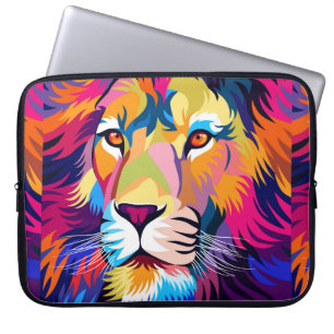 farbige Illustrationen, ein Löwe, einfaches Design Laptopschutzhülle