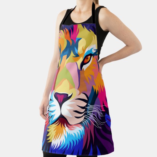 farbige Illustrationen, ein Löwe, einfaches Design Schürze (InSitu)