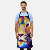 farbige Illustrationen, ein Löwe, einfaches Design Schürze (Getragen)