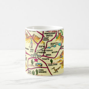 Farbige illustrierte Arizona-Karte Tasse