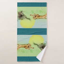 Farbige illustrierte Badewanne - Jase Badehandtuch