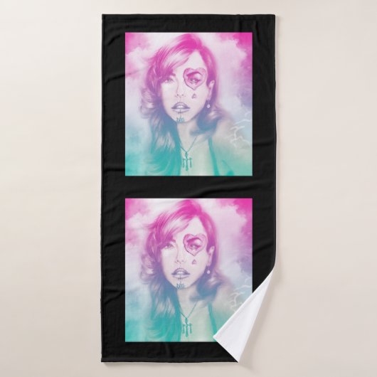 Farbige illustrierte Badewanne - Regenbogen Badehandtuch (Badehandtuch)