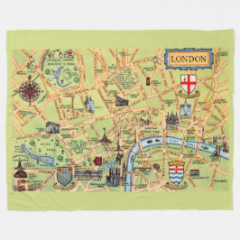 Farbige illustrierte Karte von London  Fleecedecke