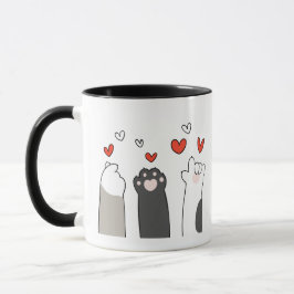 Farbige Illustrierte Niedliche Katzen Valentinstag Tasse