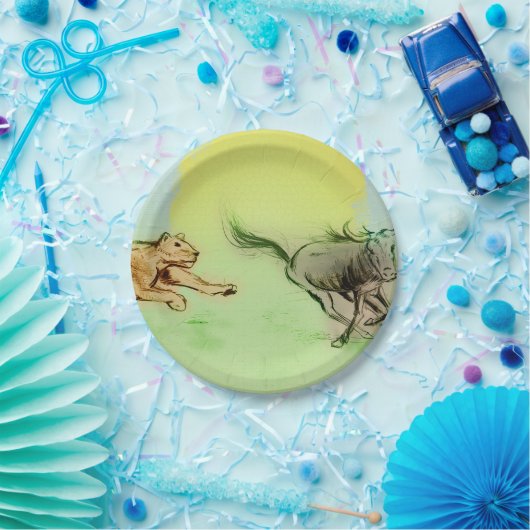 Farbige illustrierte Papierplatte - Chase Pappteller (Party)