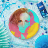 Farbige illustrierte Papierplatte - intensiv Pappteller (Party)