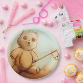 Farbige illustrierte Papierplatte - Teddy Pappteller (Party)