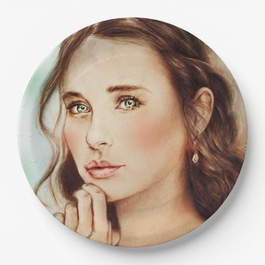 Farbige illustrierte Papiertafel - Lady of Spring Pappteller (Vorderseite)