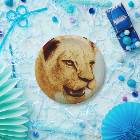 Farbige illustrierte Papiertafel - Lion Pappteller (Party)