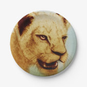 Farbige illustrierte Papiertafel - Lion Pappteller (Vorderseite)