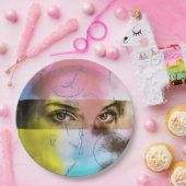 Farbige illustrierte Papiertafel - starren Pappteller (Party)