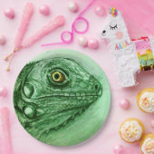 Farbige illustrierte Papiertüte - Iguana Pappteller (Party)