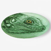 Farbige illustrierte Papiertüte - Iguana Pappteller (Schrägansicht)