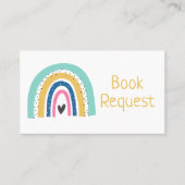 Farbige Illustrierte Rainbow Book Request Card Platzkarte (Vorderseite)