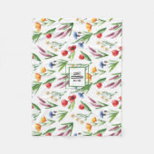 Farbige Illustrierte Wildblumen Muster Fleecedecke (Vorderseite)