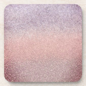 Farbige Imitat Glitzer Funkelnd rosa Getränkeuntersetzer (Vorderseite)