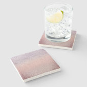 Farbige Imitat Glitzer Funkelnd rosa Steinuntersetzer (Seitenansicht)