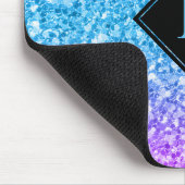 Farbige Imitat Glitzer Monogram Mousepad (Ecke)