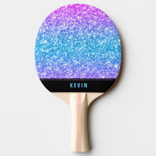Farbige Imitat Glitzer Monogram Tischtennis Schläger