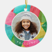 Farbige Imitate Dekoupage Foto Weihnachten Keramik Ornament (Vorne)