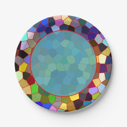 Farbige Imitate gestanzter Glass-Look Pappteller (Vorderseite)