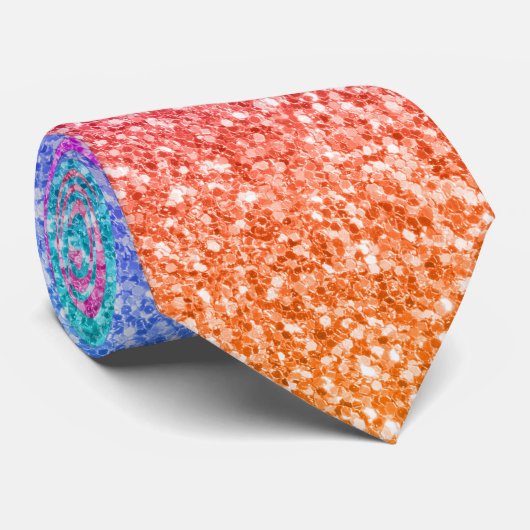 Farbige Imitate Glitzer Gradient Krawatte (Gerollt)