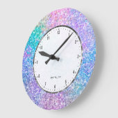 Farbige Imitate Glitzer und Glitzern große Klasse Große Wanduhr (Winkel)